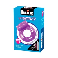 Эрекционное кольцо Luxe VIBRO Бешеная Гейша + презерватив