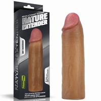 Удлиняющая насадка на пенис Revolutionary Silicone Nature Extender мулат + 4 см