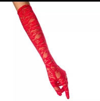 Красные сексуальные длинные кружевные перчатки до локтя