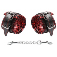 Черно-красные леопардовые наручники