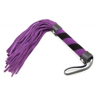 Компактная черно-фиолетовая плеть из замши 27 см