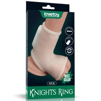 Вибронасадка на пенис и мошонку Vibrating Silk Knights Ring with Scrotum Sleeve