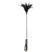 Черный перьевой тиклер с декорированной ручкой 65 см