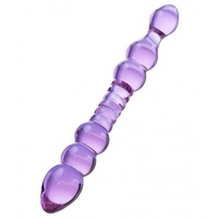 Двусторонний фаллоимитатор из фиолетового стекла Sexus Glass 22 см