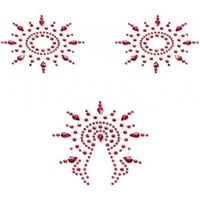 Пэстисы Breast and Pubic Jewelry красные Crystal Sticker