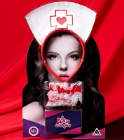 Эротический набор Ахи-Вздохи: Медсестра - ободок, подвязка, 10 карт