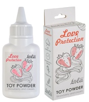 Пудра для игрушек Love Protection с ароматом клубники со сливками 15 гр